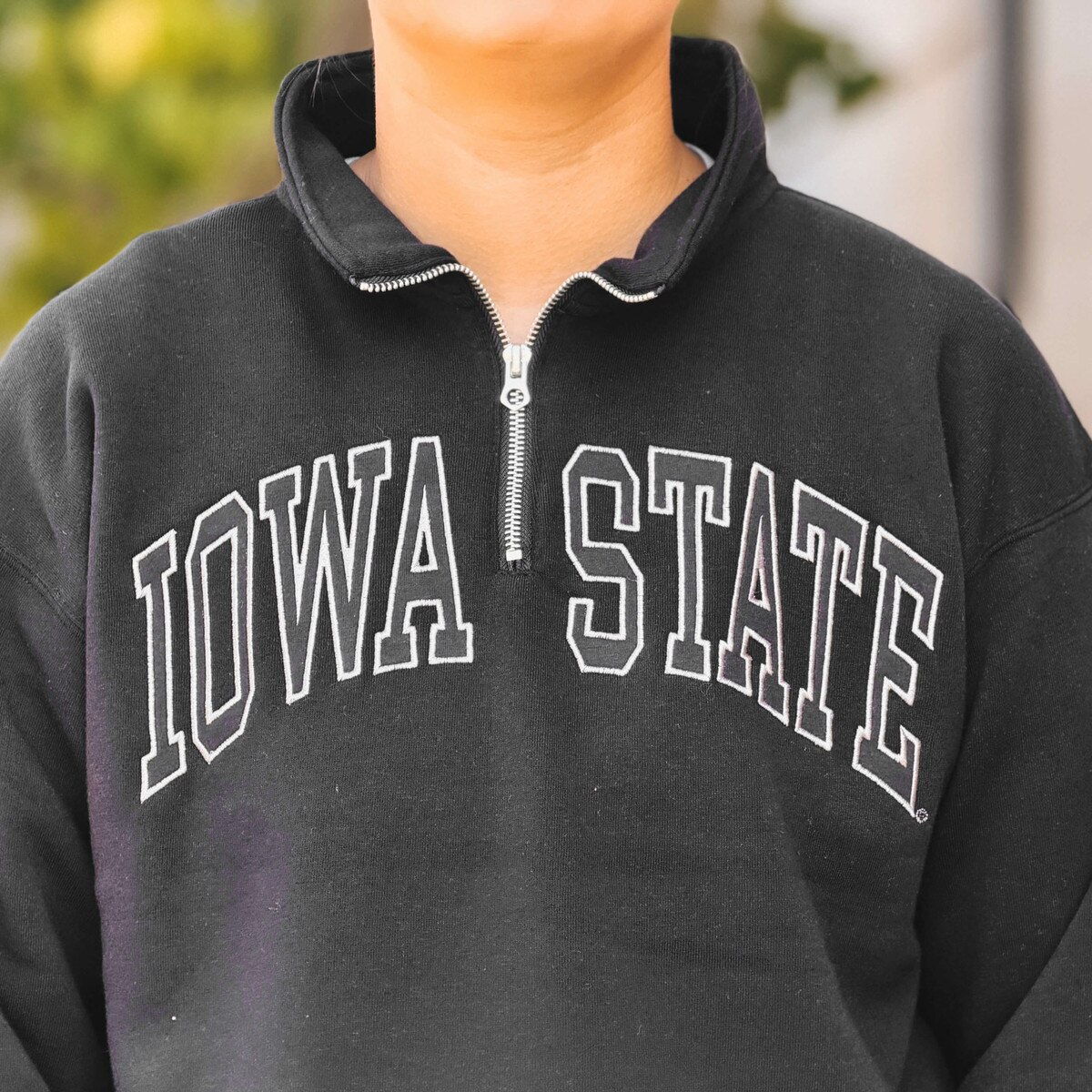 Zoozatz Women's Iowa State Black Quarter Zip